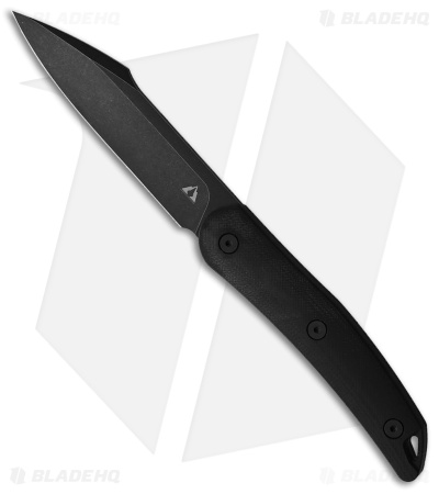 CMB Made Knives Kisame Fixed Blade Knife Black G-10 (3" Black)