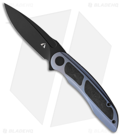 CMB Made Knives Knight Frame Lock Knife Titanium/Carbon Fiber (3.75" Black)
