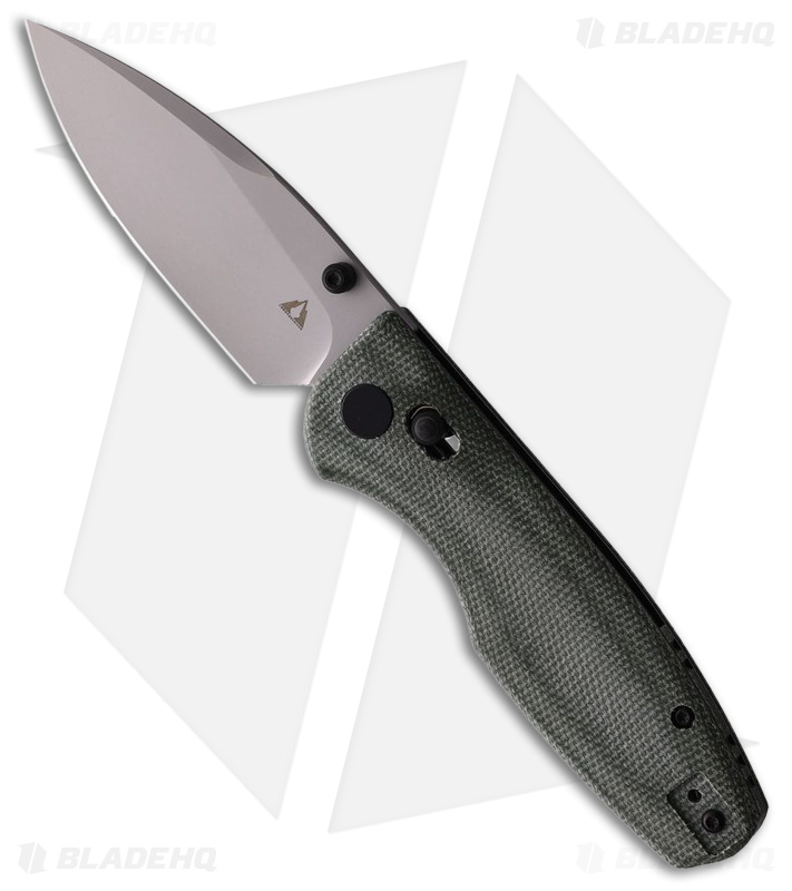 CMB Made Knives Predator Axis Lock Knife Green Micarta (3.4" Sand Blast)
