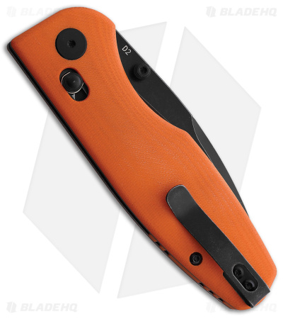 CMB Made Knives Predator Axis Lock Knife Orange G-10 (3.4" SW Black D2)