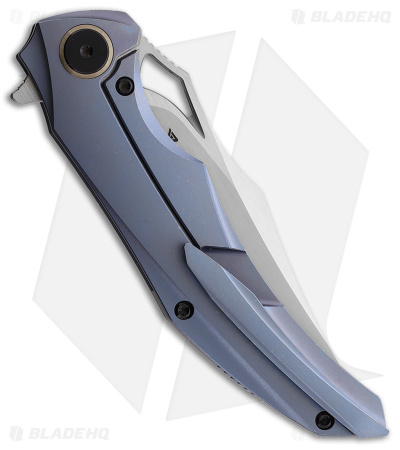 プリズンブレイク CMB Prowler Frame Lock Knife Blue Titanium M390 - Blade HQ