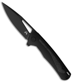 CMB Made Knives Spear Frame Lock Knife Black Titanium/Carbon Fiber (3.6" Black)