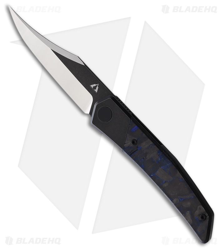 CMB Made Knives Zetsu Frame Lock Knife Titanium + Black/Blue CF (3.6" Two-Tone)