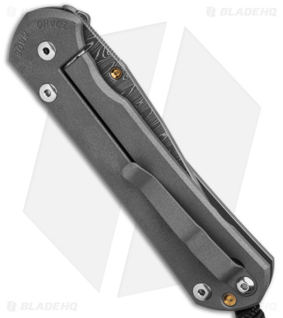 Chris Reeve Large Sebenza 31 Unique Graphic Pyrite Cabochon (3.6" Ladder Damasc)