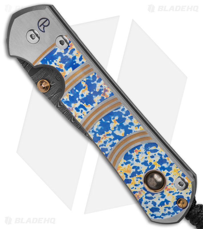 Chris Reeve Large Sebenza 31 Unique Graphic Pyrite Cabochon (3.6" Ladder Damasc)