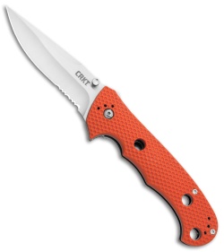 CRKT Hammond Cruiser LAWKS Liner Lock Knife Orange (3.75" Satin Serr) 7914OR 