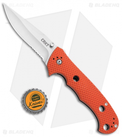 CRKT Hammond Cruiser | LAWKS Liner Lock Knife | Orange/Satin Serr