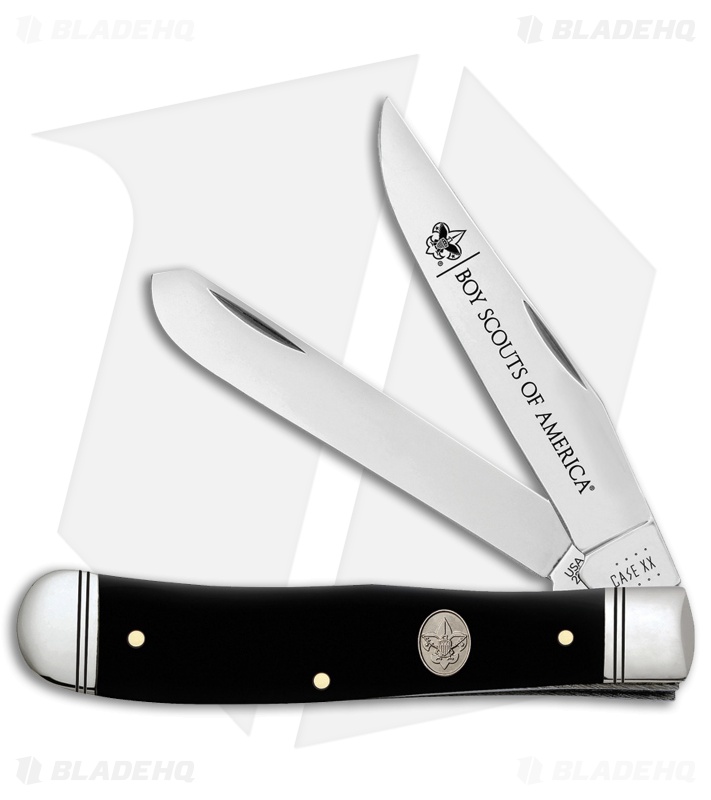Case Cutlery BSA Trapper Traditional Knife Smooth Black Synthetic (4" 6254 SS)