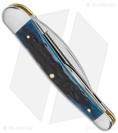 Case Seahorse Whittler Pocket Knife 4" Denim Blue Peach Seed Bone (6355WH SS)