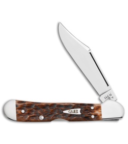 Case Knives Mini CopperLock Knife 3.6" Brown Peach Seed Jigged Bone (61749L SS)