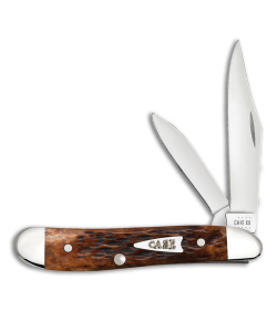 Case Knives Peanut Knife 2.8" Brown Peach Seed Jigged Bone 42656
