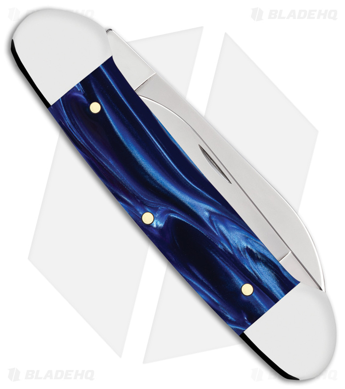 Case Knives Canoe Knife Blue Pearl Kirinite Polish