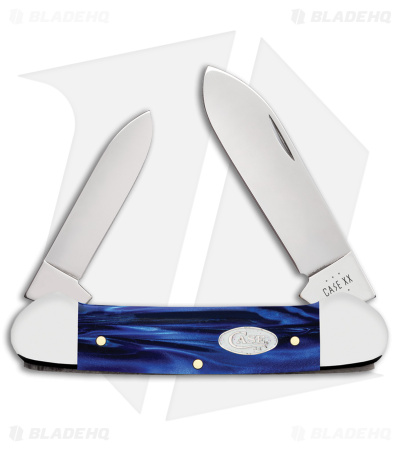 Case Knives Canoe Knife Blue Pearl Kirinite Polish