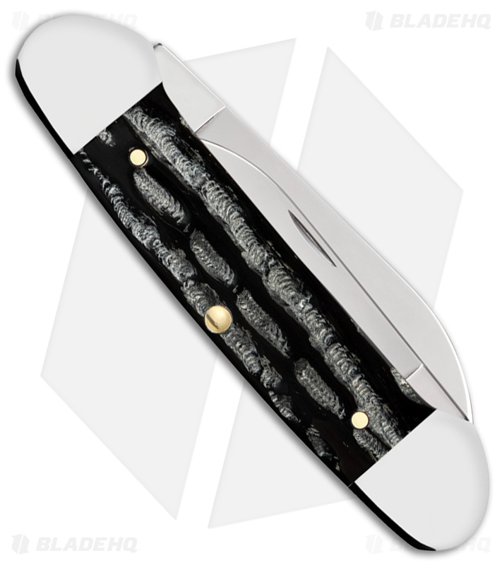 【極厚革６ＭＭ】BUFFALO HORN Case® | Jigged Buffalo Horn Folding Hunter with Sheath