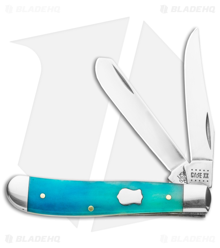 Case Cutlery Mini Trapper 3.50" Caribbean Blue Bone (73032 SS)