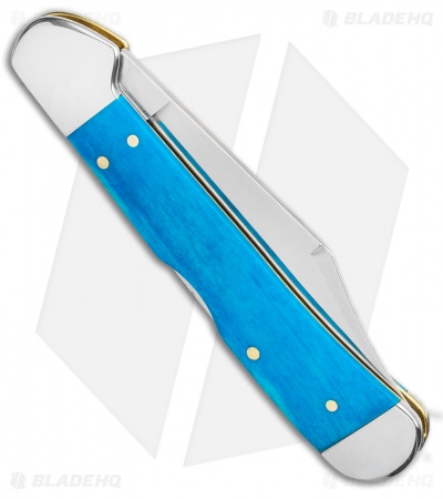 Case Mini Copperlock Pocket Knife 4.25" Caribbean Blue Bone (61549L SS)