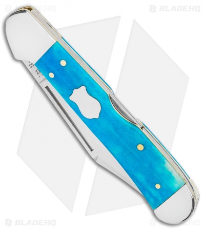 Case Mini Copperlock Pocket Knife 4.25" Caribbean Blue Bone (61549L SS)
