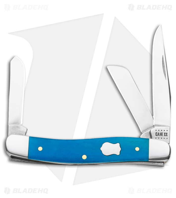 Case Medium Stockman Pocket Knife 3.625" Caribbean Blue Bone (6318 SS) Blade HQ