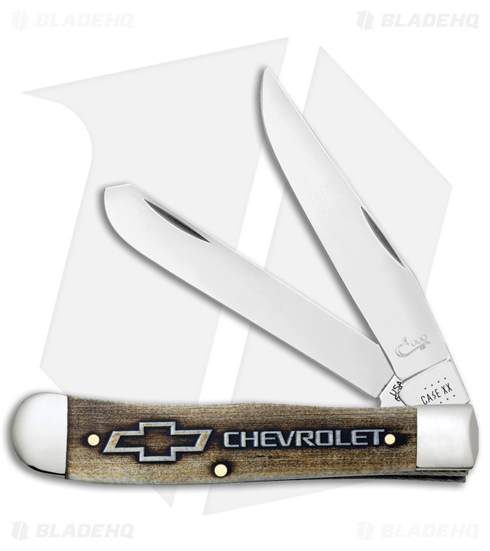 Case Cutlery Chevrolet Natural Bone Trapper Knife Gift Set