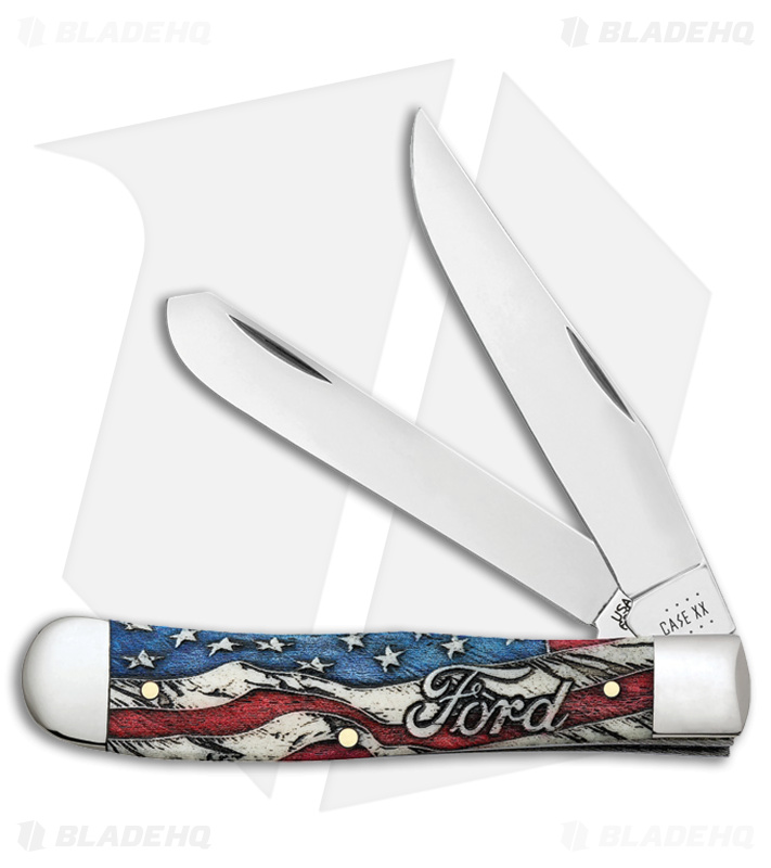 Case Cutlery Trapper Knife 4" Ford Zippo Gift Set Smooth Bone (6254 SS) 14331