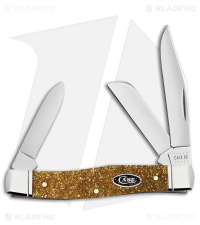 Case Medium Stockman Pocket Knife | Gold Stardust Kirinite - Blade HQ