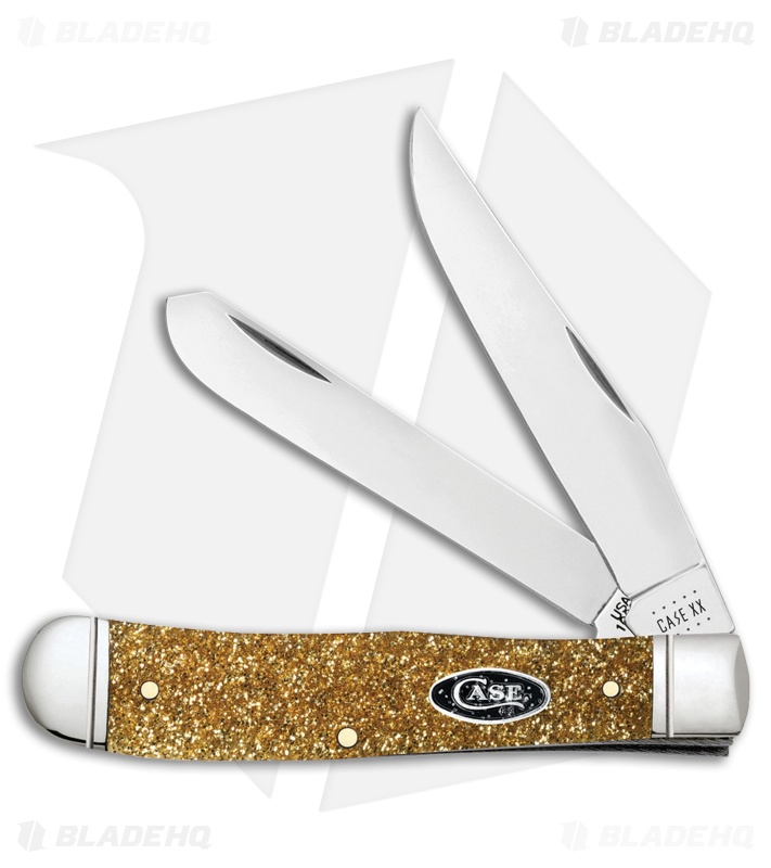 Case Trapper Traditional Knife Gold Stardust Kirinite (4.1" - 10254 SS)
