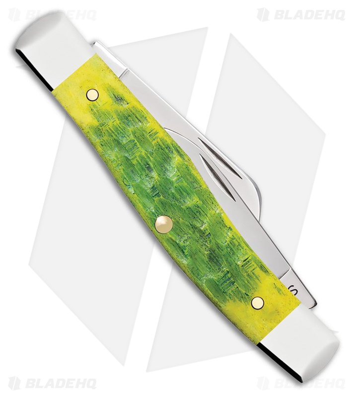 Case Knives Medium Stockman Peach Seed Jig Green Apple Bone