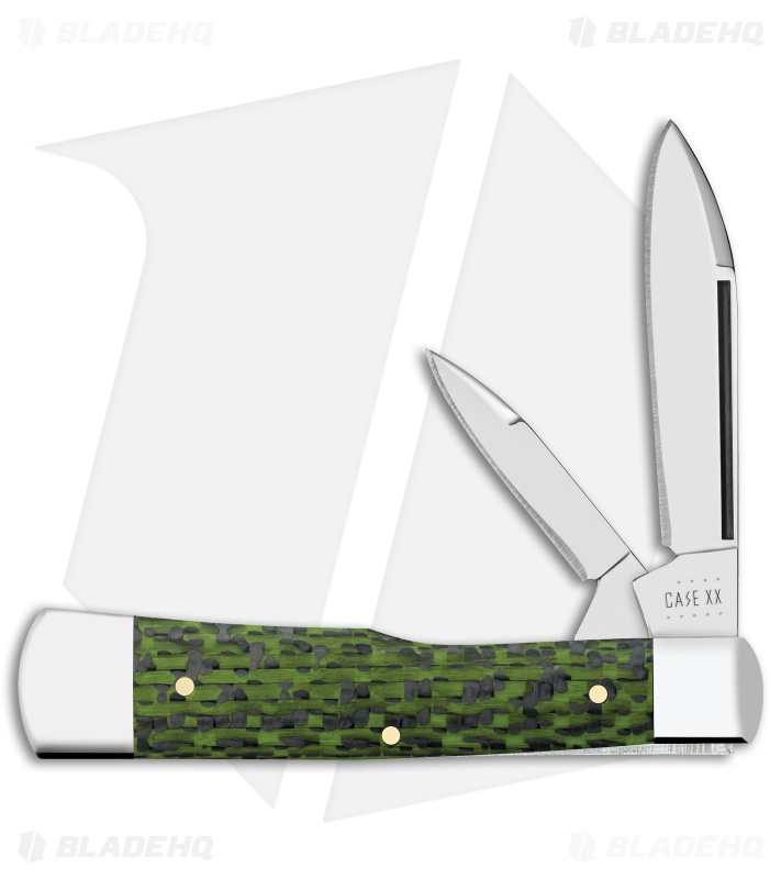 Case Knives Gunstock Pocket Knife 2.9" Green Carbon Fiber (102130 SS) 50715