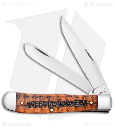 Case Trapper Knife 4.1" Happy Halloween Wood (4254 SS) 
