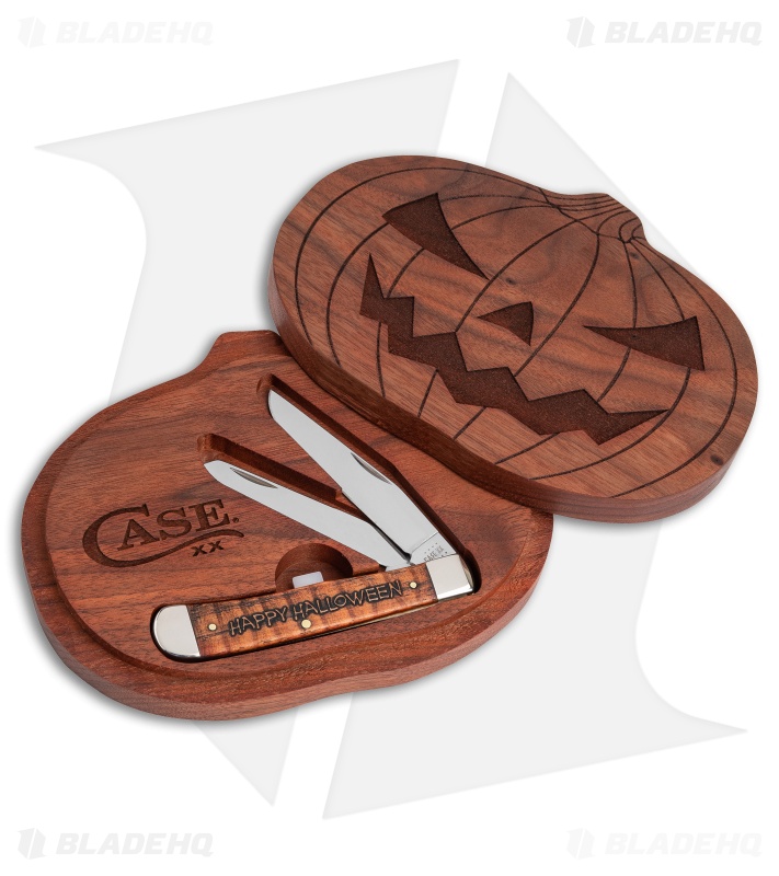 Case Trapper Knife 4.1" Happy Halloween Wood (4254 SS) 