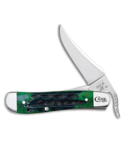 Case Knives RussLock Knife 3.5" Hunter Green Deep Canyon Jigged Bone (61953L SS)