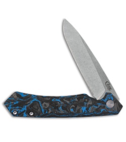 Case Cutlery Kinzua Frame Lock Knife Black/Blue Marbled CF (3.4" SW S35VN)
