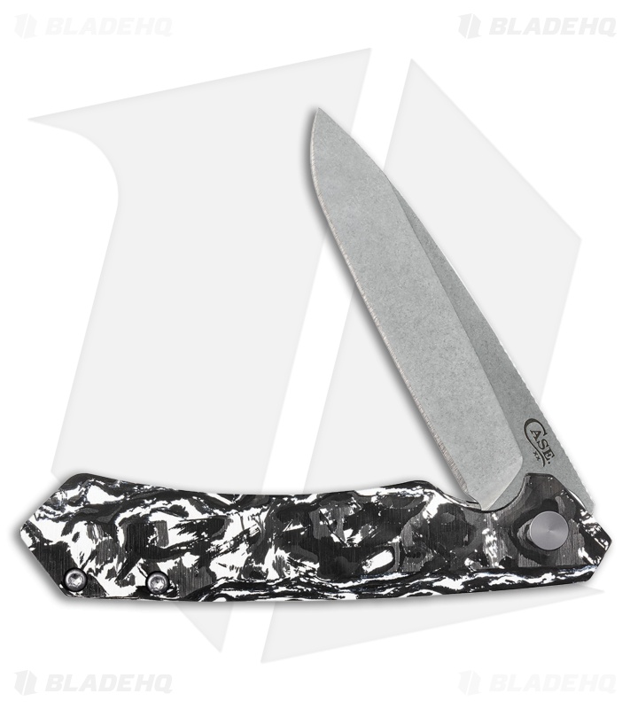 Case Cutlery Kinzua Frame Lock Knife Black/White Marbled CF(3.4" SW S35VN)