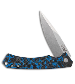 Case Cutlery Marilla Frame Lock Knife Black/Blue Marbled CF (3.4" SW S35VN)