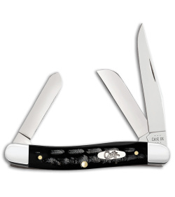 Case Knives Medium Stockman Knife 3.5" Jigged Black Buffalo Horn (BH318 SS)