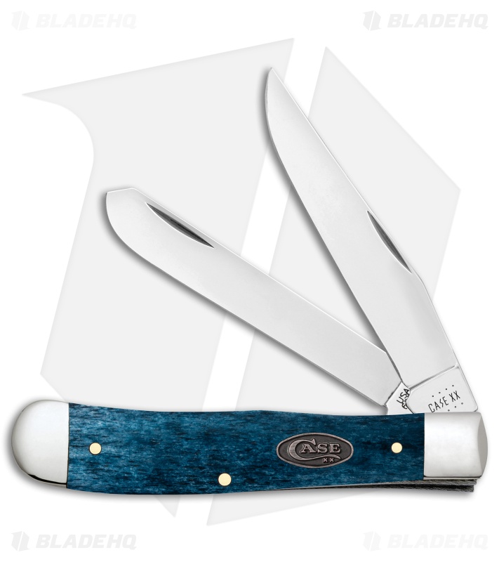 Case Cutlery Trapper Knife Mediterranean Blue Smooth Bone (3.2") 52800