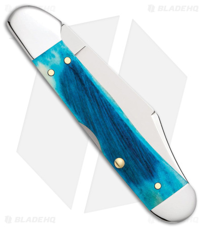 Case Mini CopperLock Knife 3.6" Caribbean Blue Sawcut Bone (61749L SS) 25585