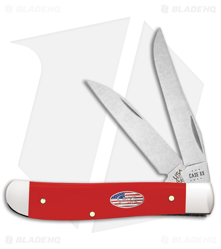 Case Knives American Workman Mini Trapper Knife 3.5" Red Synthetic (4207W CS)