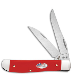 Case Knives American Workman Mini Trapper Knife 3.5" Red Synthetic (4207W CS)