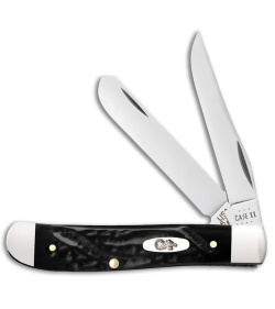 Case Knives Mini Trapper Knife 3.50" Rough Black Synthetic (3207 SS) 80029