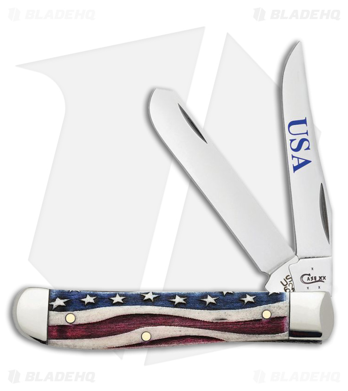 Case Mini Trapper 3.5" Patriotic USA Smooth Bone (6207 SS) 64135