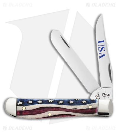 Case Mini Trapper 3.5" Patriotic USA Smooth Bone (6207 SS) 64135