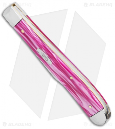 Case Slimline Trapper Traditional Knife 4.125" Pink Pearl Kirinite (101048SS)