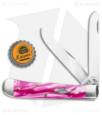 Case Cutlery Trapper Pocket Knife 4.125" Pink Pearl Kirinite (10254SS)