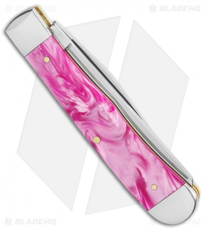 Case Cutlery Trapper Pocket Knife 4.125" Pink Pearl Kirinite (10254SS)