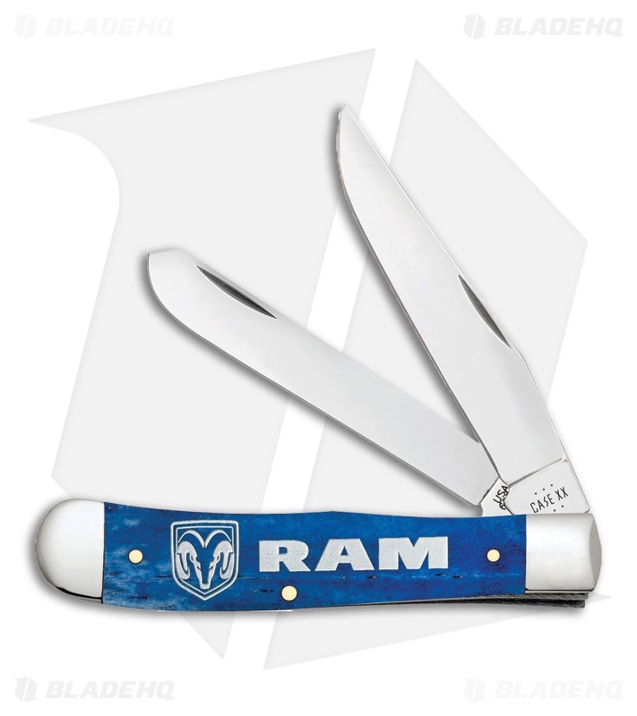 Case Cutlery Ram Trapper Embellished Smooth Navy Blue (3.25 Polished)