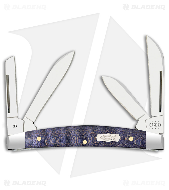Case Knives Small Congress Knife 3.1" Purple Curly Maple Wood (7468 SS) 80548