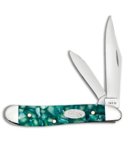 Case Knives Peanut Knife 2.75" SparXX Smooth Green Kirinite (10220 SS) 71384