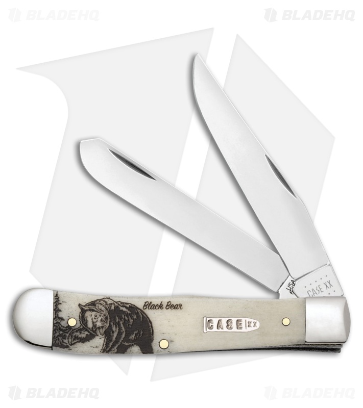 Case Cutlery Sportsman Series Trapper Black Bear Embellished Bone (6254 SS)