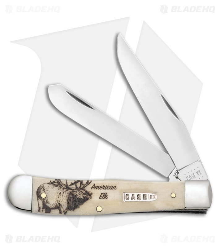 Case Cutlery Sportsman Series Trapper Elk Embellished Natural Bone (6254 SS)